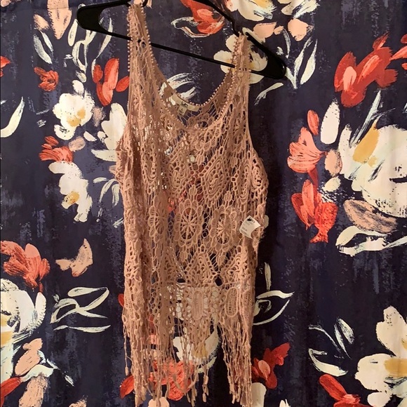 Taupe fringe tank top - Picture 3 of 8